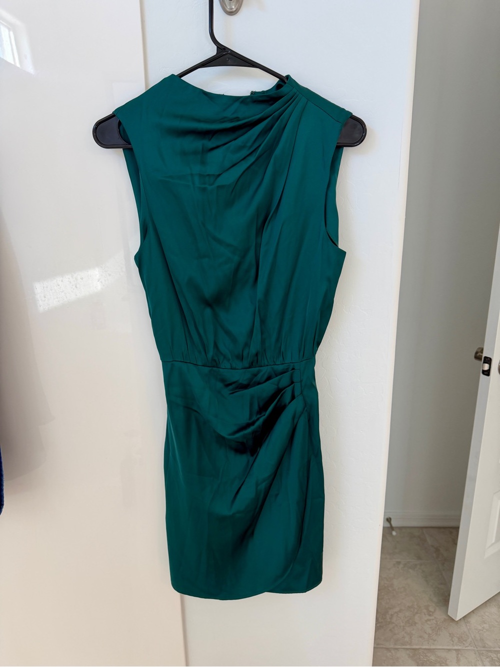 Abercrombie & Fitch Emerald Green Sleeveless Draped Mini Dress